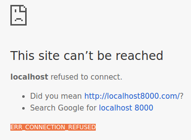 Sửa lỗi net err_connection_refused localhost